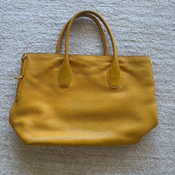 Authentic Prada mustard yellow leather tote bag - Picture 2 of 8